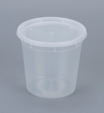 24oz Semi-Clear Plastic Container with vent Lids 250sets/cs