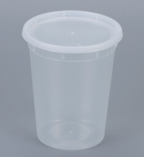 32oz Semi-Clear Plastic Container with vent Lids 250sets/cs