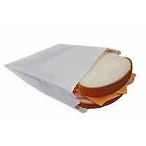 Grease-Proof White Sandwich Bag 6x1.2x6.75'' 1000/cs