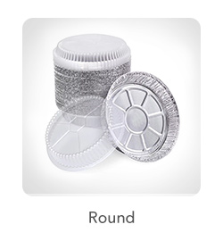 ound Aluminum Food Containers: Ideal for pies, tarts, and other circular dishes, these containers provide even heat distribution for consistent cooking results. Their lightweight design makes them easy to handle, and the accompanying lids offer a tight seal to prevent spills.