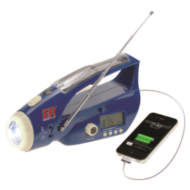 ER™ Solar/Hand-Crank Flashlight/Radio/USB Charger