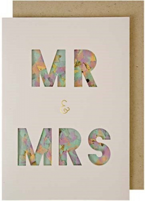 Mr And Mrs Confetti Shaker Card-15-3423W|Meri Meri