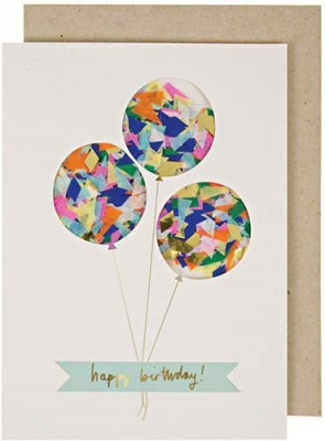 Balloons Confetti Shaker Card-15-3432H|Meri Meri