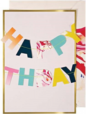Happy Birthday Garland Card-16-0132H|Meri Meri