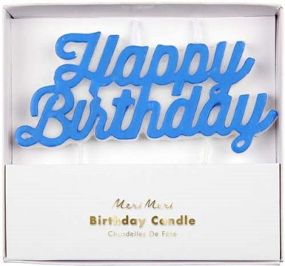 Blue Happy Birthday Candle-45-2098|Meri Meri