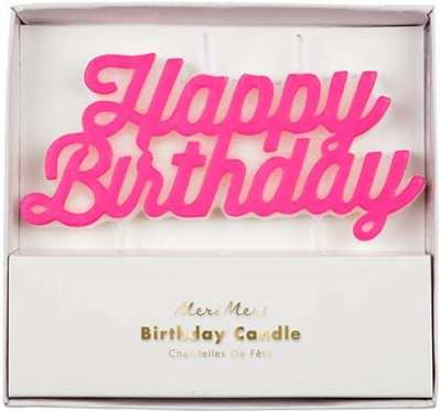 Pink Happy Birthday Candle-45-2100|Meri Meri