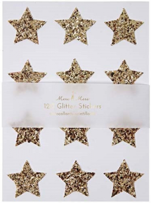 Gold Glitter Star Stickers-45-2442|Meri Meri