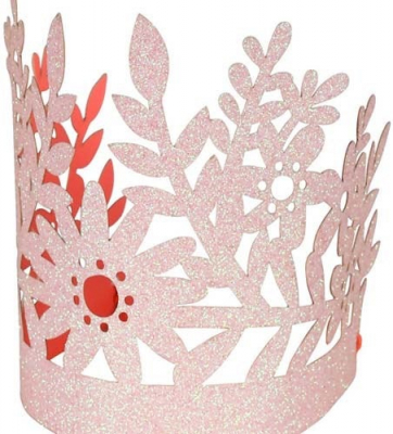 Pink Glitter Crown S/8-45-3378|Meri Meri