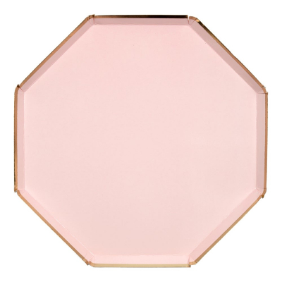 Dusty Pink Large Octagonal Plate|Meri Meri