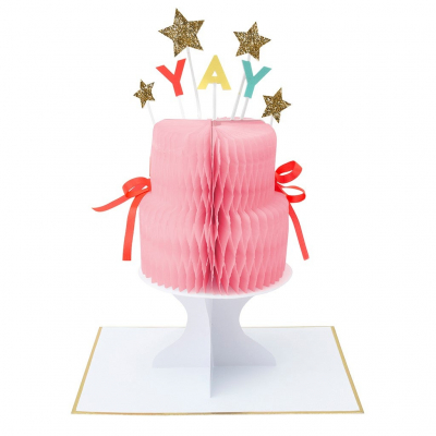 Yay! Cake Stand-Up Card|Meri Meri