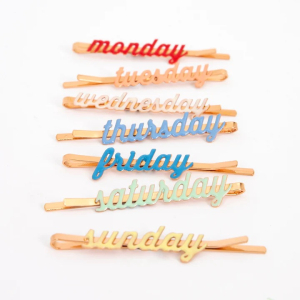 Enamel Week Day Hair Slides|Meri Meri