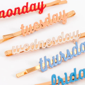 Enamel Week Day Hair Slides|Meri Meri