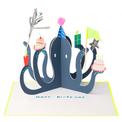 Party Octopus Stand-up Card|Meri Meri