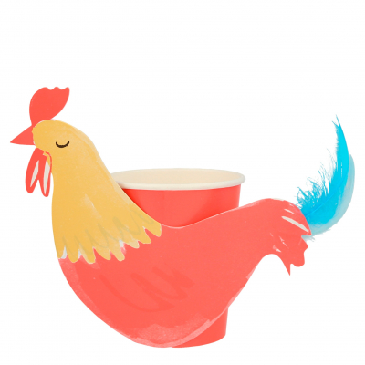 On the Farm Rooster Party Cups|Meri Meri