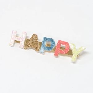 Happy Glitter Hair Clip|Meri Meri