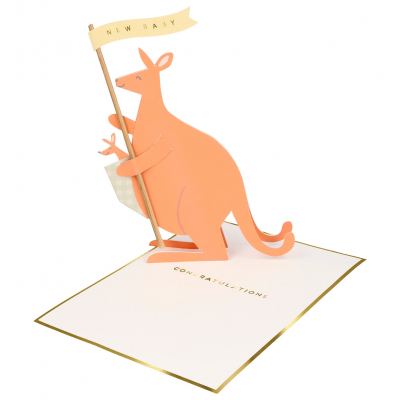 Baby Kangaroo Stand-up Card|Meri Meri