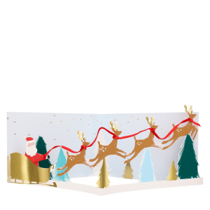 Santa's Sleigh 3D Scene Christmas Card|Meri Meri