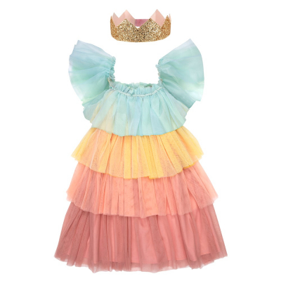 Rainbow Ruffle Princess Dress Up 3-4 Years|Meri Meri