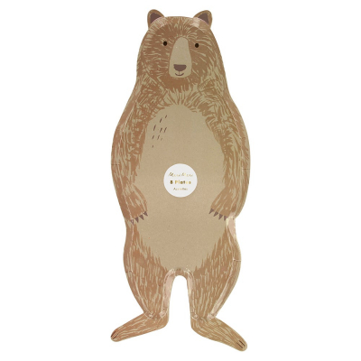 Brown Bear Plates|Meri Meri