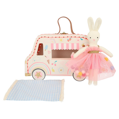 Ice Cream Van Bunny Mini Suitcase Doll|Meri Meri