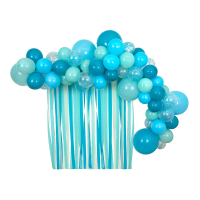 Multi Sized Balloons And Streamer Set-Blues|Meri Meri