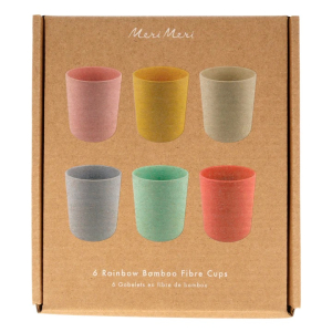 Mixed Set Bamboo Fibre Cups Set of 6|Meri Meri