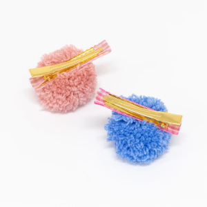 Gingham And Big Pom Pom Hair Clips|Meri Meri