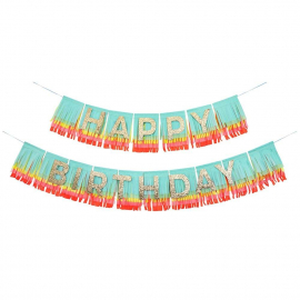 Rainbow Happy Birthday Fringe Garland|Meri Meri