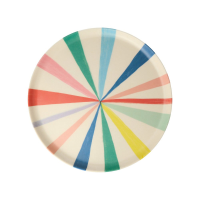 Bright Stripe Small Bamboo Plate|Meri Meri