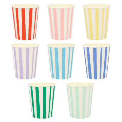 Mixed Stripe Cups|Meri Meri