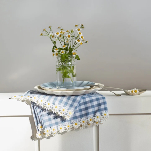 Daisy Edge Gingham Napkins|Meri Meri
