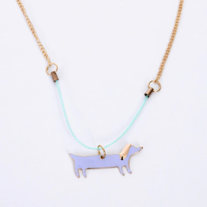 Enamel Sausage Dog Necklace|Meri Meri