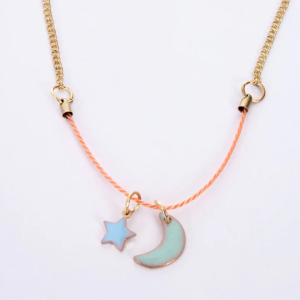 Enamel Moon & Sun Necklace|Meri Meri