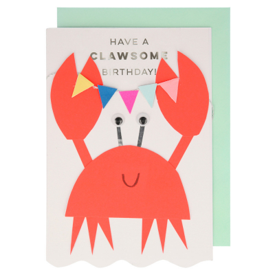 Crab With Bunting Card|Meri Meri