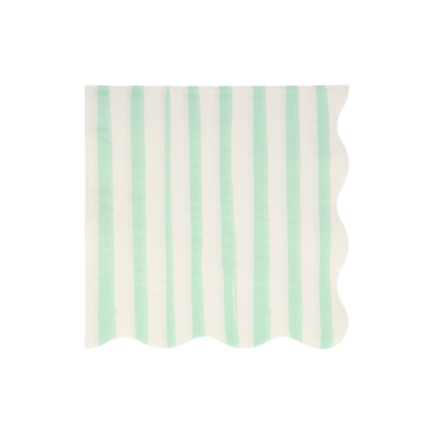 Mint Stripe Large Napkins|Meri Meri