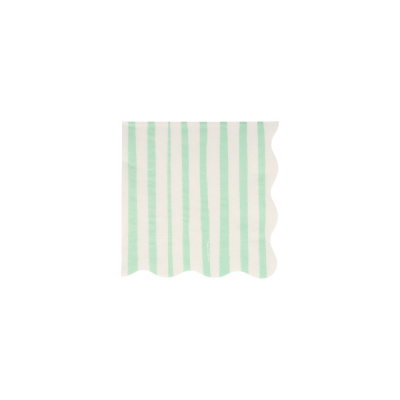 Mint Stripe Small Napkins|Meri Meri