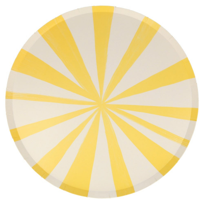 Yellow Stripe Dinner Plates|Meri Meri