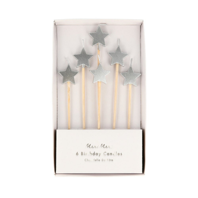 Silver Star Candles|Meri Meri