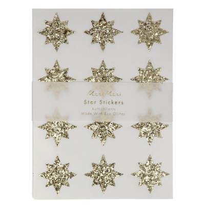 Gold Eco Glitter Star Stickers|Meri Meri