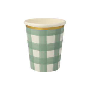 Green Gingham Cups|Meri Meri