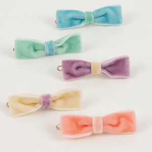 Pastel Velvet Mini Bow Clips|Meri Meri