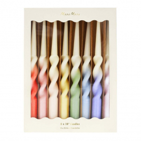 Rainbow Twisted Dipped Candles|Meri Meri