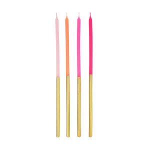 Gold Dipped Pink Mix Candles|Meri Meri