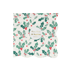 Holly Pattern Large Napkins|Meri Meri