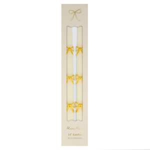 Gold Bow Taper Candles|Meri Meri