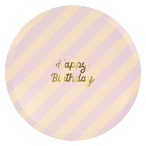 Stripe Happy Birthday Dinner Plates|Meri Meri