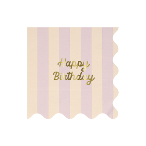 Stripe Happy Birthday Large Napkins|Meri Meri