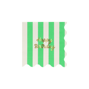 Stripe Happy Birthday Small Napkins|Meri Meri