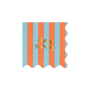 Stripe Happy Birthday Small Napkins|Meri Meri