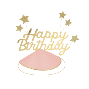 Happy Birthday & Stars Party Hats (glitter)|Meri Meri